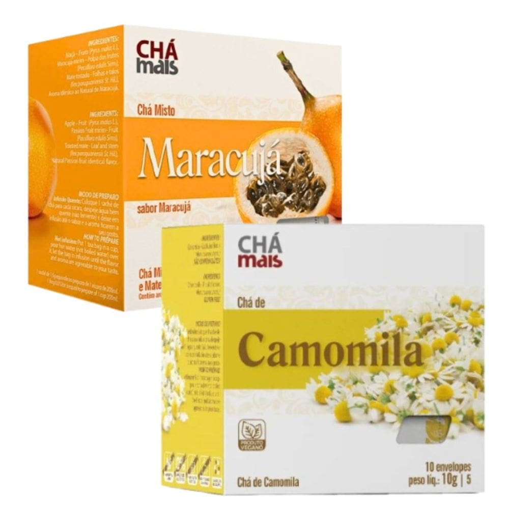 Chá de Maracujá e Camomila Cx. 10 sachês Kit com 2