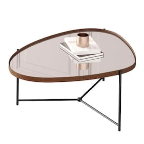 Mesa De Centro Orgânica Alamanda Espelhada Castanho Preto