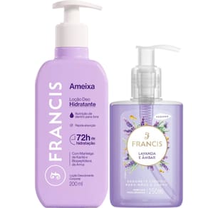 Hidratante Francis Ameixa Lilás + Sabonete Líquido Lavanda e Âmbar