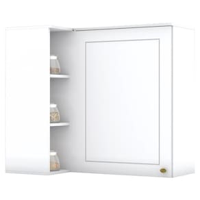 Armario Aereo Canto Reto 1P MDF 94x54 cm Americana C359 Branco Henn