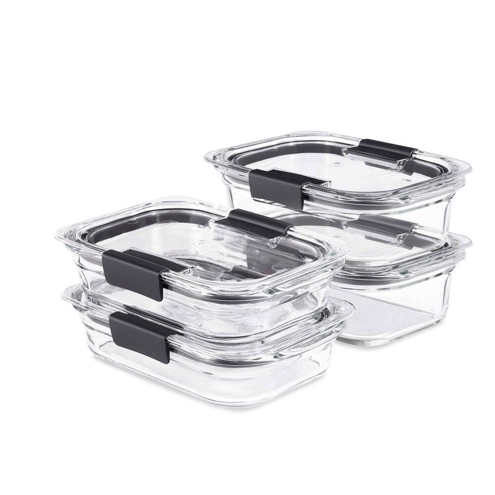 Conjunto de armazenamento de alimentos Rubbermaid Brilliance Glass 4 recipientes