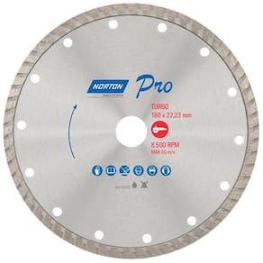 Disco de Corte Diamantado Pro Turbo 180 x 22,23mm - Norton