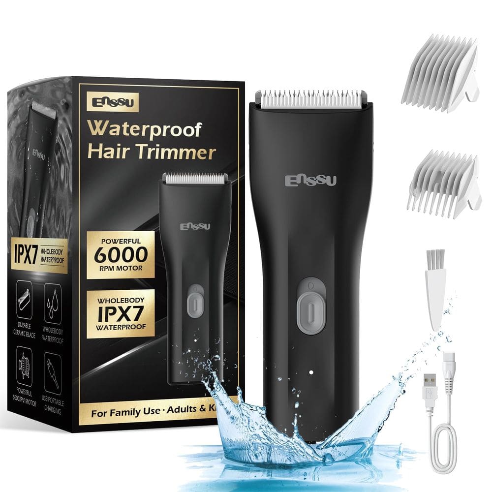 Aparador de pelos corporais ENSSU ES006 para homens, recarregável, preto