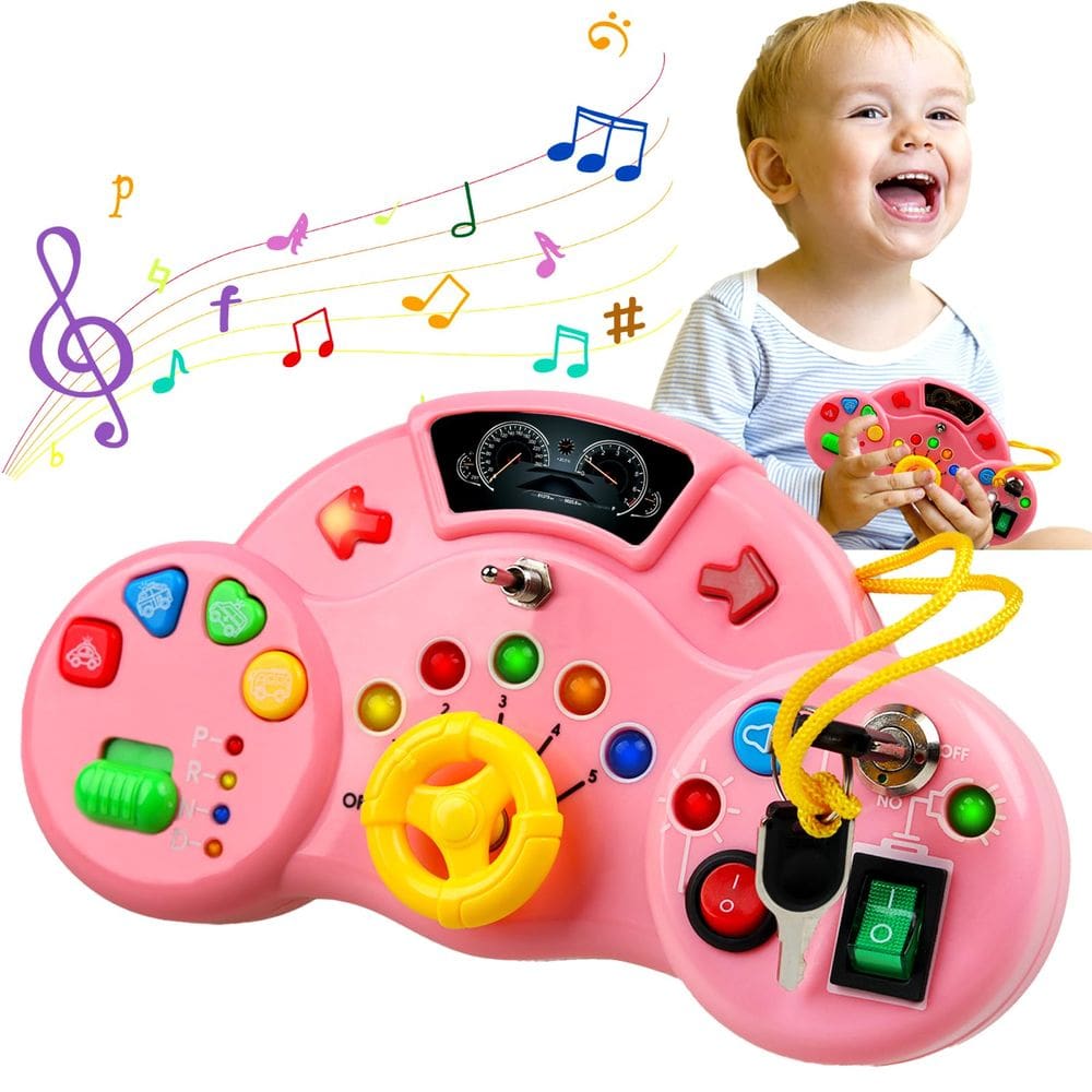 Montessori Toys Busy Board Majobee LED Musical de 1 a 3 anos