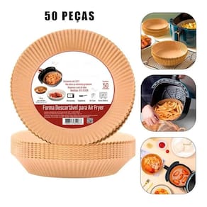 Forma Para Air Fryer Papel Proteção Antiaderente 50 Unidades