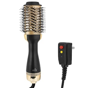 Secador de escova de ar quente TOPUPHOE 1000W com revestimento cerâmico preto e dourado