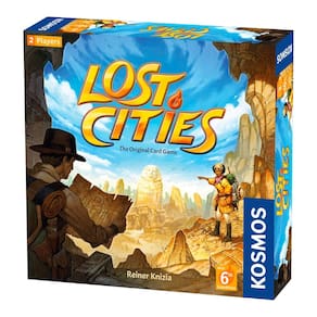 Jogo de cartas Lost Cities 6th Expedition com tabuleiro de jogo de dois lados
