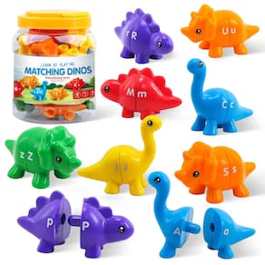 Aprendendo o alfabeto do dinossauro Toy Ganaj Montessori de 1 a 3 anos