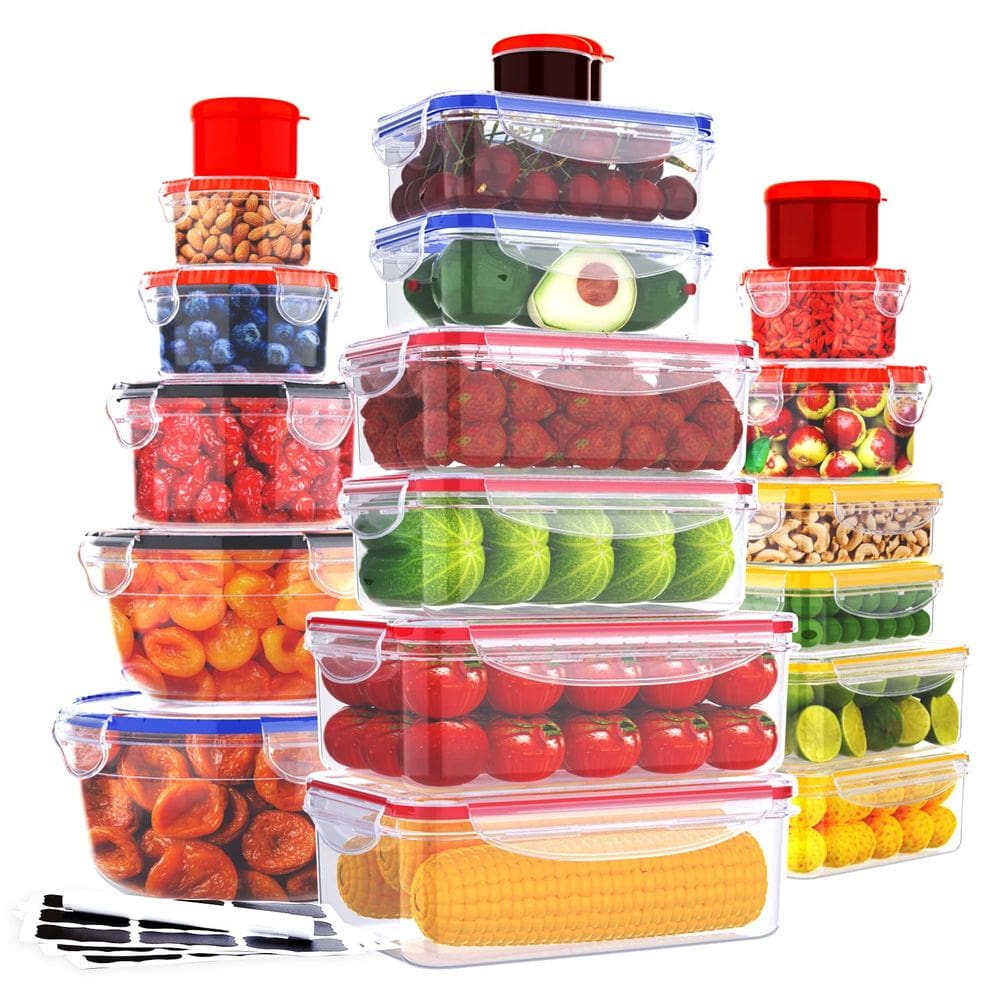 Recipientes de armazenamento de alimentos RockBerry 40 unidades herméticas com tampas
