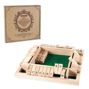 Jogo Shut The Box AMEROUS Classic de 4 lados de madeira para 1-4 jogadores