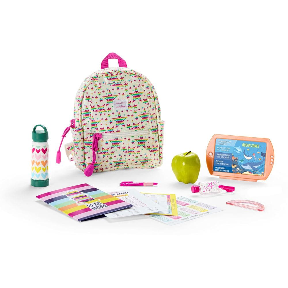 Boneca American Girl Truly Me Star Student com mochila de 18 polegadas