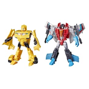 Pacote com 2 bonecos de ação Transformers Bumblebee e Starscream