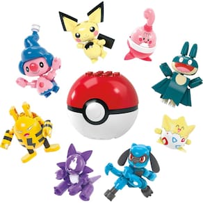 Pacote de 8 brinquedos para construção de bonecos de ação Mega Pokémon Trainer