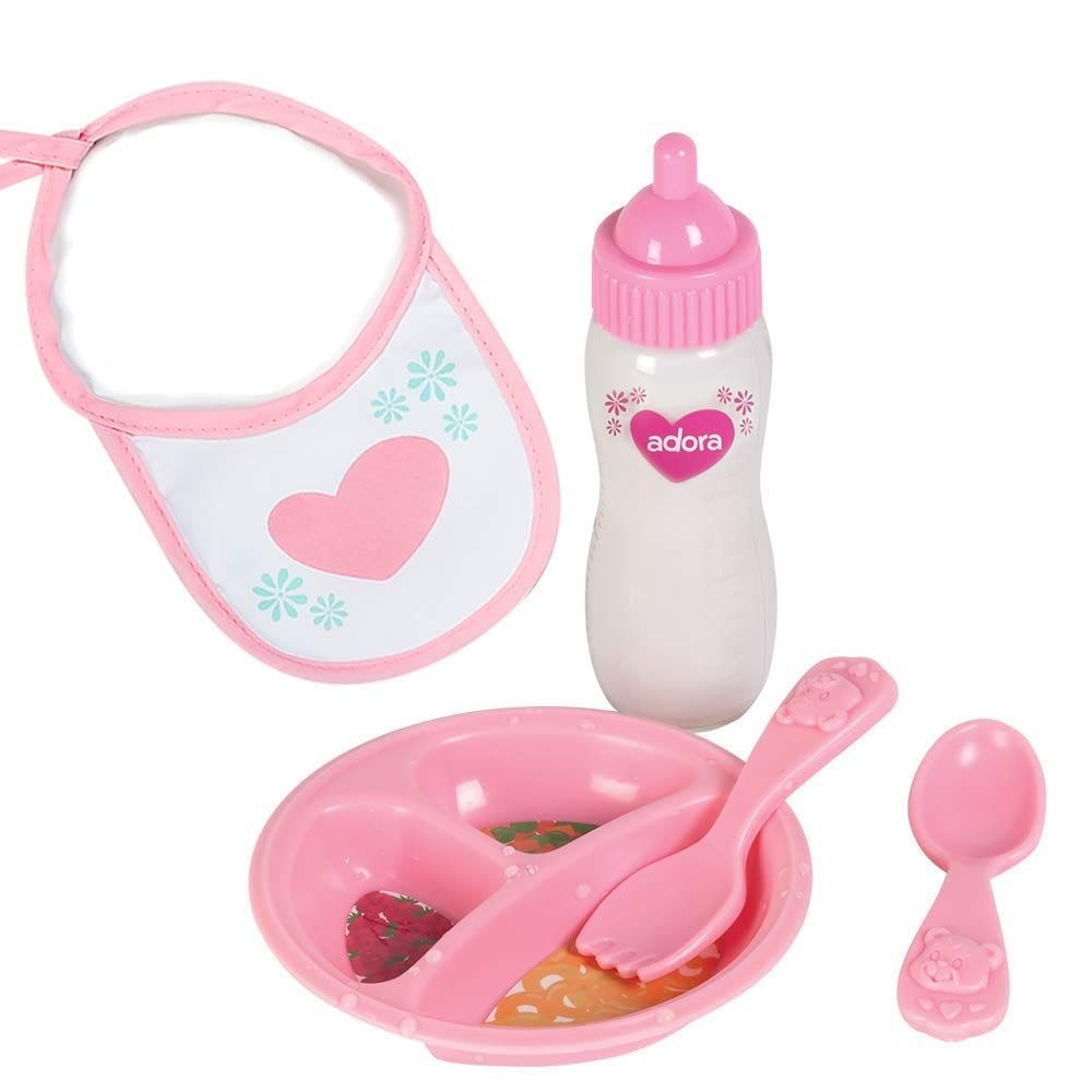 Conjunto de acessórios para bonecas Adora Magic Feeding com prato e mamadeira