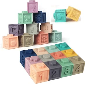 Brinquedos de banho sensoriais Stacking Blocks Litand Soft Montessori