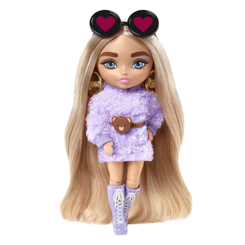 Mini boneca Barbie Extra #4 14 cm com suporte e acessórios