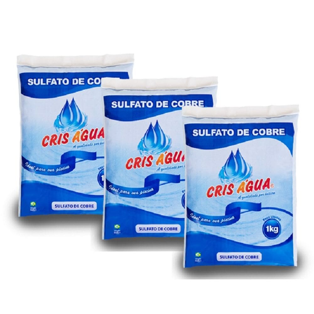 Kit 10 Sulfatos De Cobre Cris Água 1kg Para Piscinas
