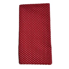 Guardanapo em Tecido Liso 100% Algodão Cor:Vermelho Bolinhas