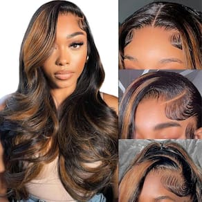 Perucas frontais de renda MENGLLE 71 cm Body Wave 200 Density 1B/30