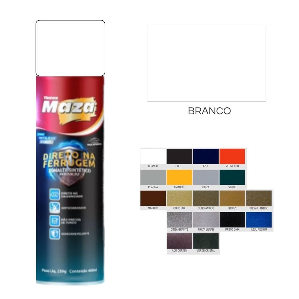 Spray Esmalte Direto Na Ferrugem Branco 250G 31520
