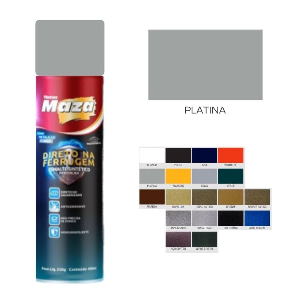 Spray Esmalte Direto Na Ferrugem Platina 250G 31523