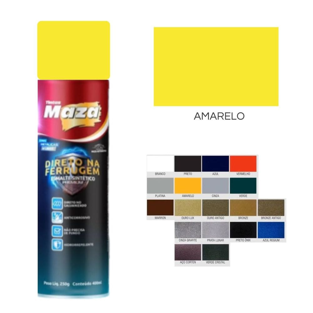Spray Esmalte Direto Na Ferrugem Amarelo 250G 31519