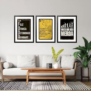 Kit 3 Quadros Grandes Duas Personalidades 60X48Cm
