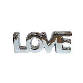 Palavra Decorativa De Cerâmica Love Slim Black Niquel Lyor R.4539