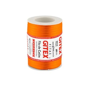 Fita Cetim 100 Metros 7mm 100% Poliéster Laranja Cítrico