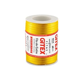 Fita Cetim 100 Metros 7mm 100% Poliéster Amarelo Ouro