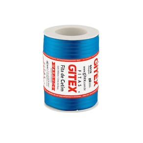 Fita Cetim 100 Metros 7mm 100% Poliéster Azul Capri