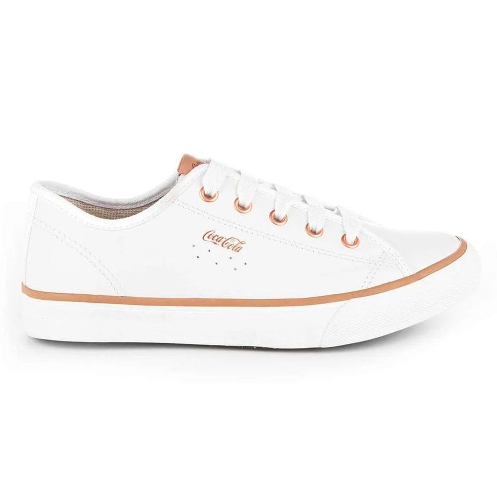 Tênis Coca Cola Stream Leather Branco/Cobre