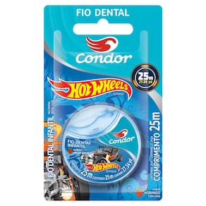 Fio Dental Infantil com Cera Morango Hot Wheels Condor 25m