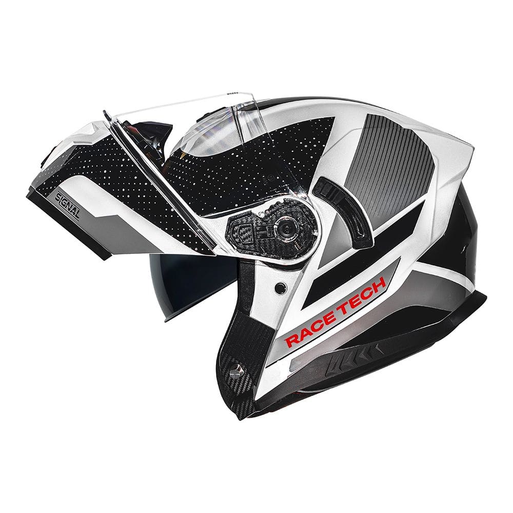 Capacete Race Tech Signal Gear Preto e Branco