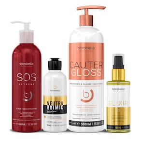 Kit CauterGloss,NeutraQuimic,Elixir 12 Óleos e SOS Bórabella