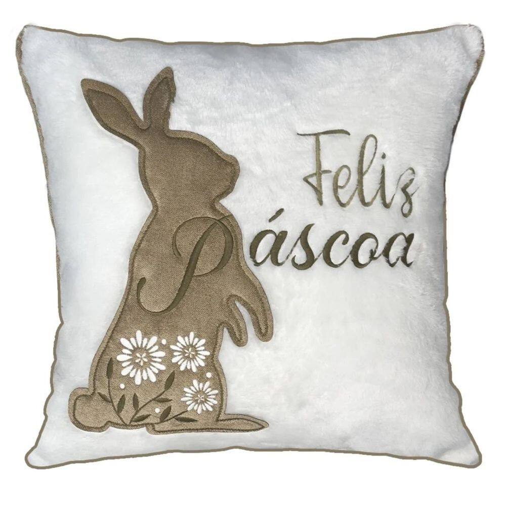 Almofada De Páscoa 130 Bordado e Aplicação 50x50cm Belchior