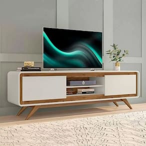 Rack Channel 1.8 Off White/Nature - Potenza Móveis