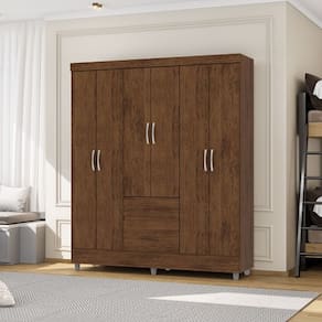 Guarda Roupa Ideal 6 Portas Plus Imbuia – Vila Rica Móveis