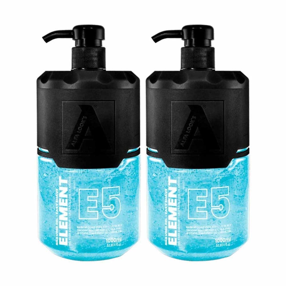Kit 2X Shaving Gel De Barbear Element E5 1000Ml Alfa Looks