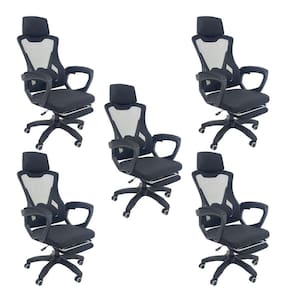 Kit 5 Cadeiras de Escritório Presidente Executiva Oficial Supreme Preto