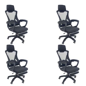 Kit 4 Cadeiras de Escritório Presidente Executiva Oficial Supreme Preto