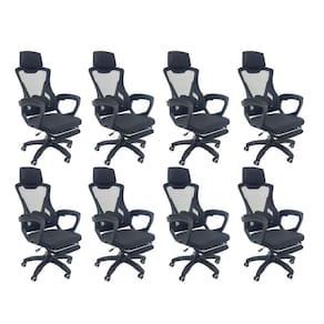 Kit 8 Cadeiras de Escritório Presidente Executiva Oficial Supreme Preto