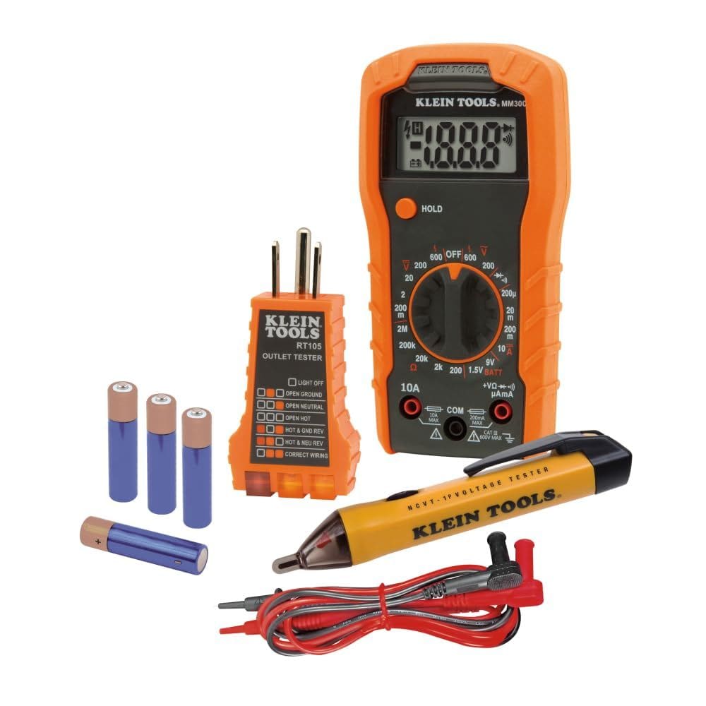 Kit de teste elétrico Klein Tools 69149P com multímetro