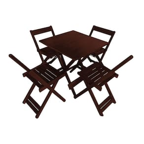 Jogos De Mesa 70 X 70 Com 4 Cadeiras Dobráveis Imbuia
