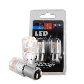 Kit Lâmpadas Led Laranja 1157 6/9 Titanium 23 Smd-4014/3030 2 Polo 12v Shocklight