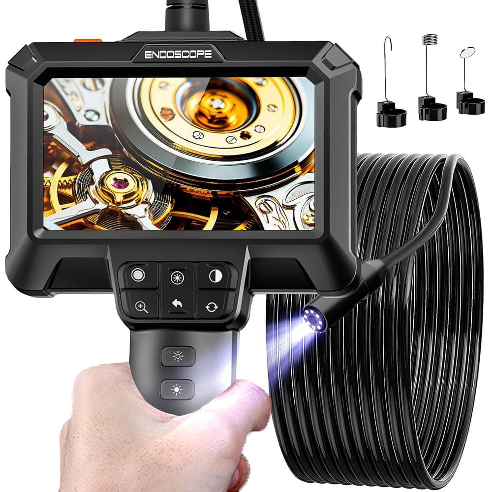 Câmera endoscópica WINWEND IP67 impermeável 1080P com LCD de 4,3"