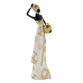 Figura Decorativa Estatueta Mulher Africana 45 X 15 X 10 Cm