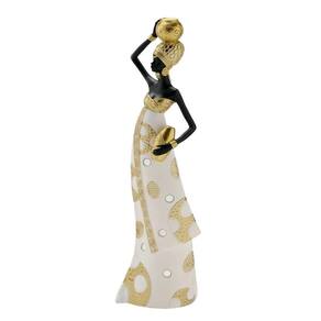 Figura Decorativa Estatueta Mulher Africana 42 X 11 X 8 Cm