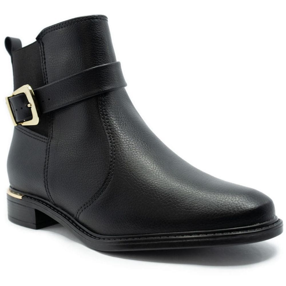 Bota Vizzano Fivela Cano Baixo Feminina - Preto