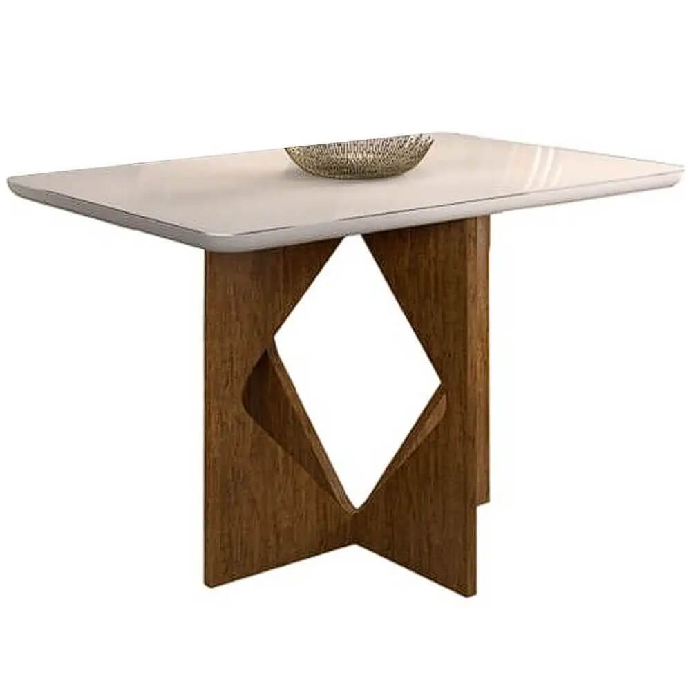 Mesa Madrid 160x80cm Minas Plac Cor Cinamomo Off White